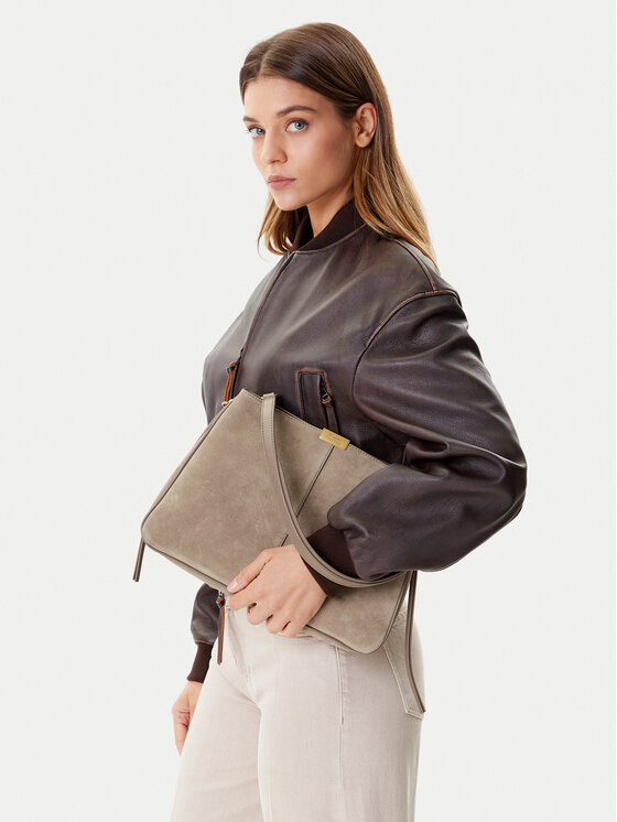 Tommy Hilfiger Tommy Hilfiger Käekott Casual Leather Shoulder Bag Sued AW0AW18201 Beež