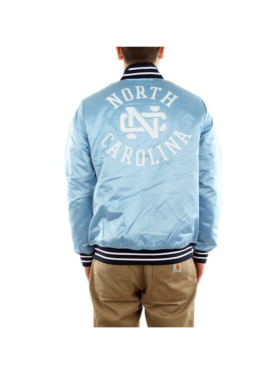 Mitchell & Ness Mitchell & Ness Bundy bomber HEAVYWEIGHT SATIN JACKET UNIVERSITY OF NORTH CAROLINA Modrá Regular Fit