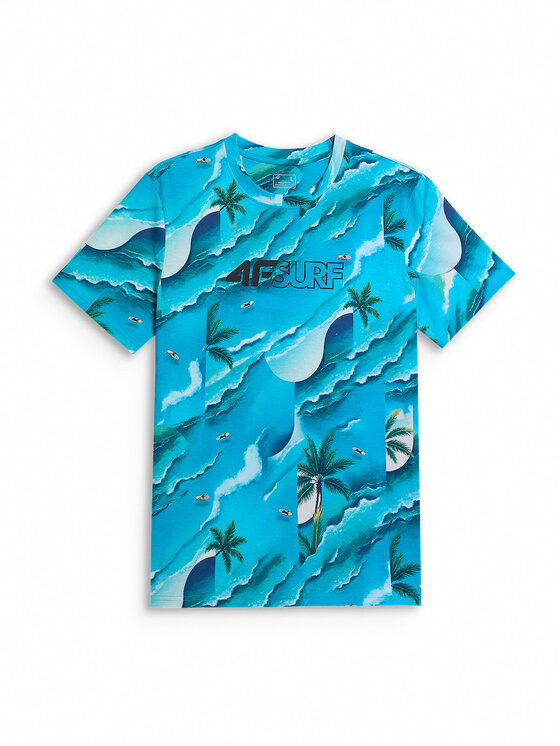 4F 4F T-shirt CATCH THE WAVE Azzurro chiaro Regular Fit