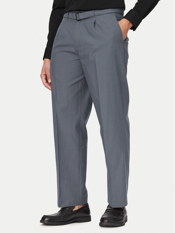 Calvin Klein Calvin Klein Kalhoty z materiálu LV04LF617G Šedá Regular Fit