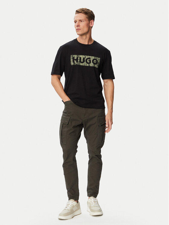 HUGO HUGO Футболка Nerpient 50566041 Чорний Regular Fit