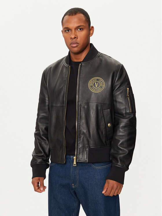 Versace Jeans Couture Versace Jeans Couture Μπουφάν δερμάτινο 77GAVP06 Μαύρο Regular Fit