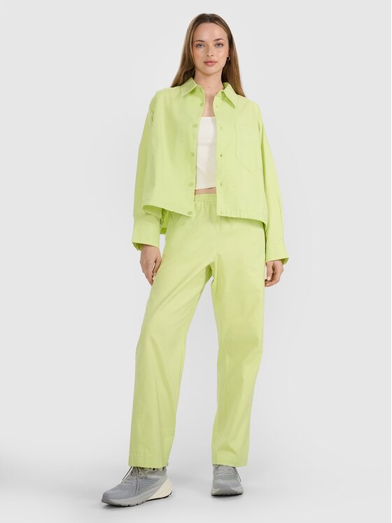 4F 4F Παντελόνι υφασμάτινο 4FRSS25TTROF1448-73S Κίτρινο Relaxed Fit