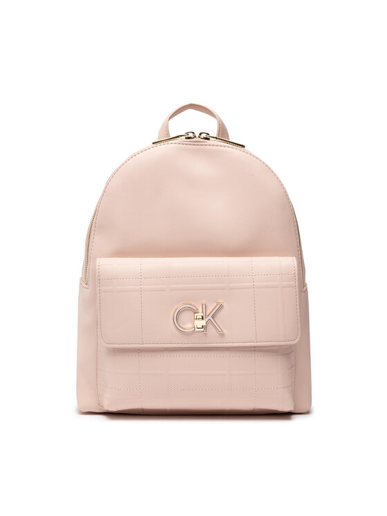 Calvin Klein Rucsac Re-Lock Backpack With Flap Quilt K60K609626 Roz Backpack imagine noua