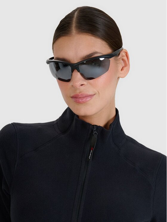 4F 4F Fleecová mikina 4FWSS25TFLEF305-20S Čierna Regular Fit