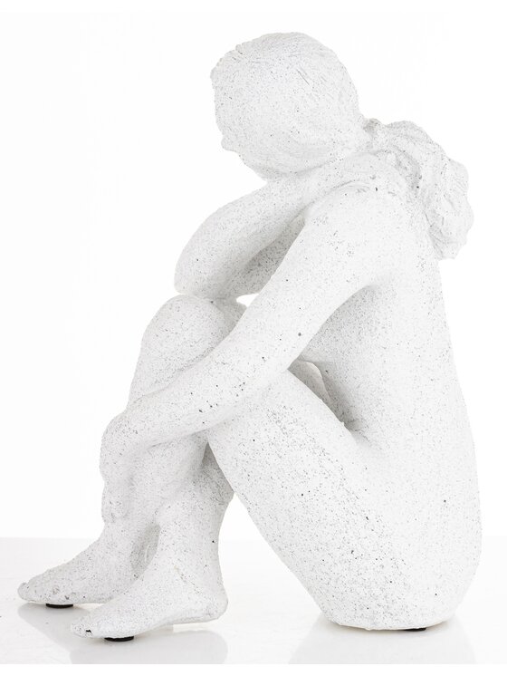 MIAhome MIAhome Figurka siedzącej kobiety 21x11x17 cm DONNA-2 Biały