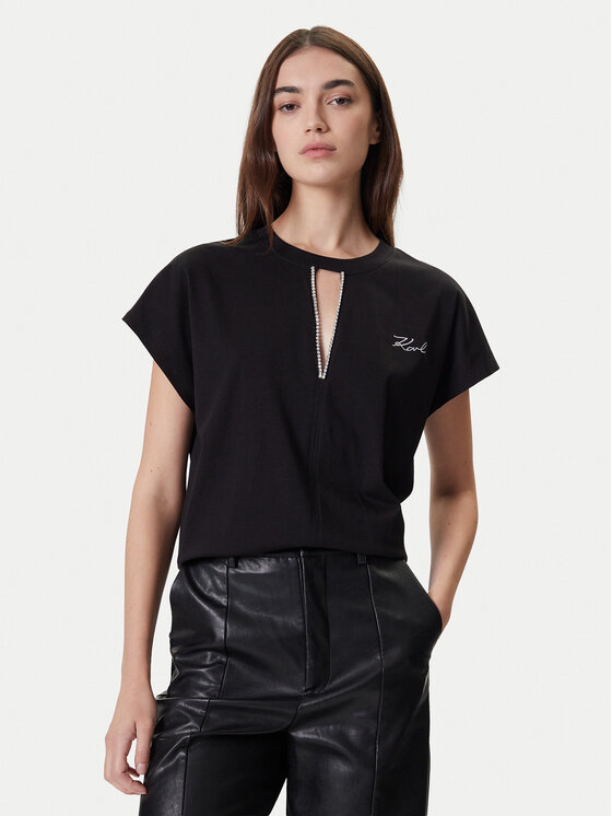 KARL LAGERFELD KARL LAGERFELD Blúz A4W17046 Fekete Relaxed Fit