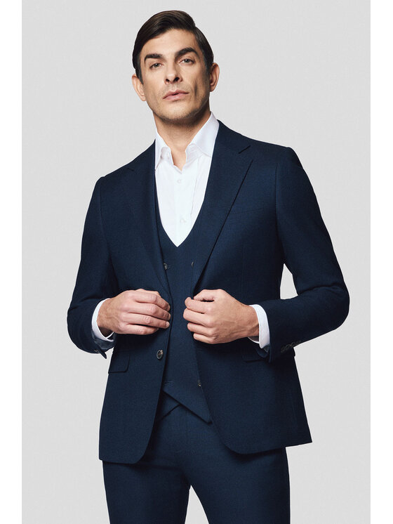 Lancerto Lancerto Marynarka Monreale MA131125000018 Granatowy Slim Fit