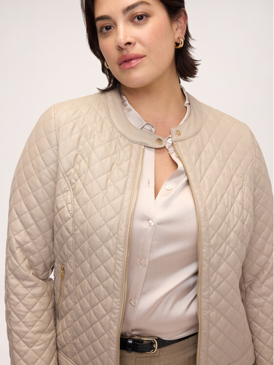 Fiorella Rubino Fiorella Rubino Giacca in similpelle R370T001366N013 Crema Regular Fit