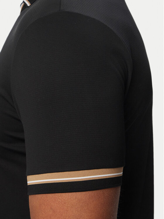 BOSS BOSS Тениска с яка и копчета Serve 50559200 Черен Regular Fit