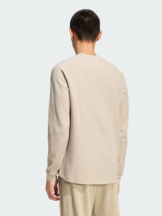 adidas adidas Longsleeve Trefoil Essentials Tee Beżowy Loose Fit