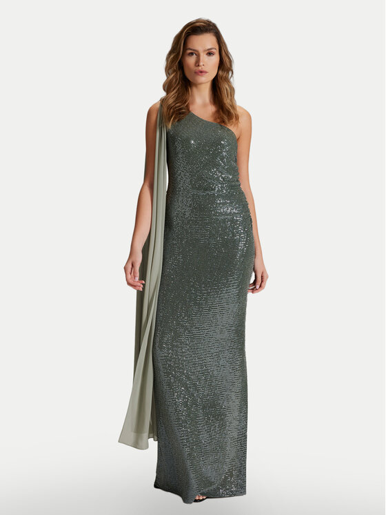 Swing Swing Vakarinė suknelė 5AH15400 Žalia Slim Fit