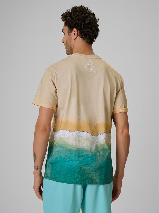 4F 4F T-Shirt SUMMER CODE Beżowy Regular Fit