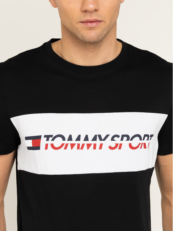 Tommy Sport Tommy Sport T-Shirt Logo Driver S20S200486 Czarny Regular Fit