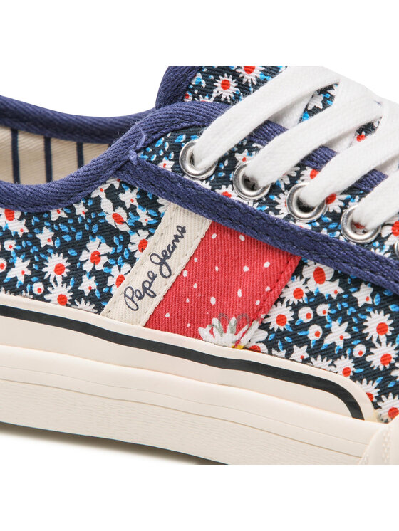Pepe Jeans Pepe Jeans Sneakers aus Stoff Ottis Flower Girl PGS30541 Dunkelblau