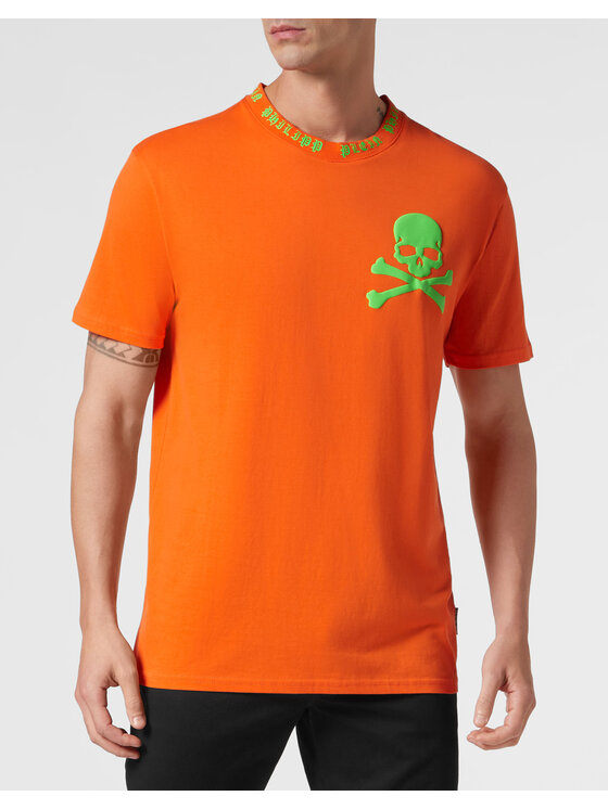 PHILIPP PLEIN PHILIPP PLEIN T-Shirt 299 Pomarańczowy Regular Fit