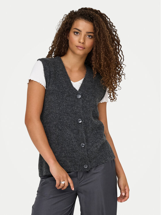 ONLY ONLY Pletena jopica Jane 15354283 Siva Regular Fit