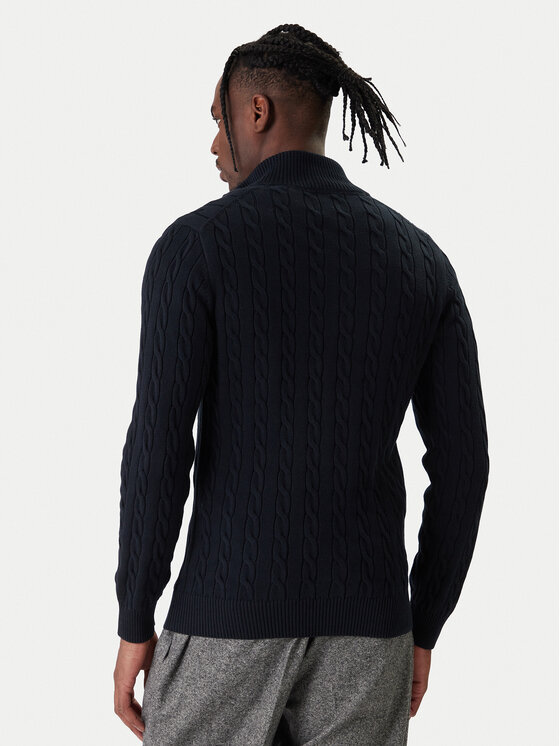 Gant Gant Pletena jopica 8050604 Mornarsko modra Slim Fit