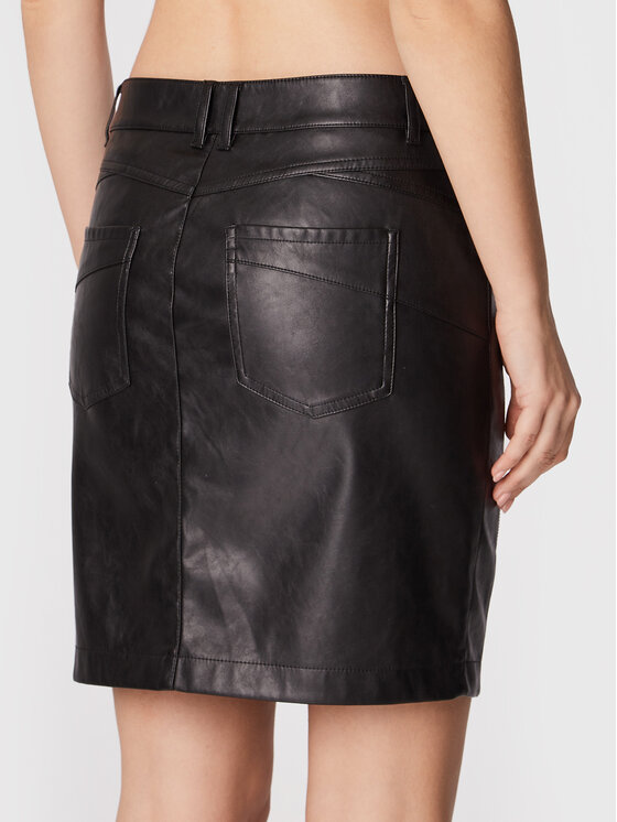 Marc Aurel Marc Aurel Dirbtinės odos sijonas 2255 2020 92699 Juoda Regular Fit