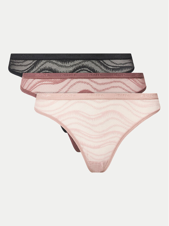 Calvin Klein Underwear Set 3 Parov Spodnjih Hlačk Bikini 3Pk 000QD5203E Pisana