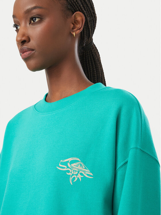 Quiksilver Quiksilver Džemperis ar kapuci Standard Crew EQWFT03188 Tirkīzs Regular Fit