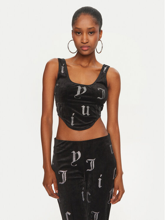 Juicy Couture Top Cait JCMCS224252 Nero Slim Fit, taglia : XL