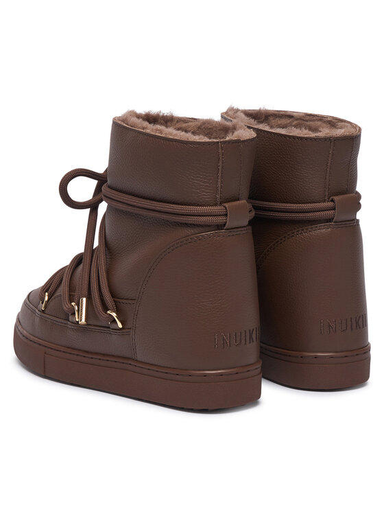 Inuikii Inuikii Μπότες Χιονιού Full Leather Wedge 1001.004.0092 Σκούρο καφέ