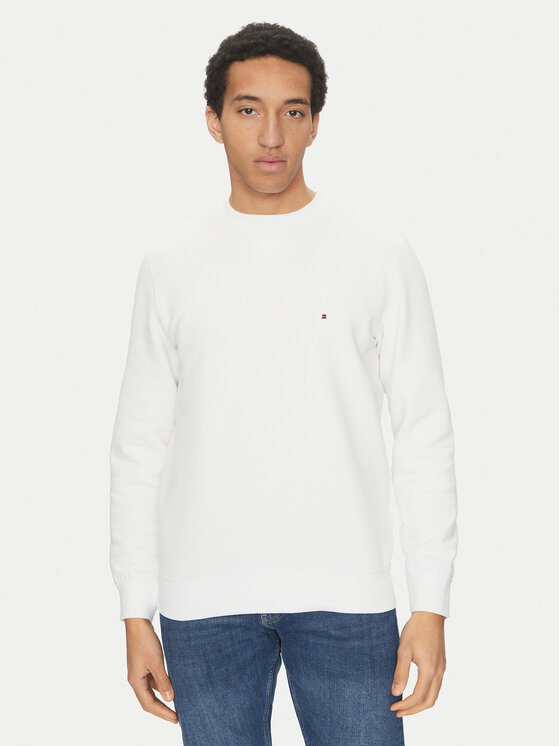 Tommy Hilfiger Mikina Essential MW0MW37232 Biela Regular Fit