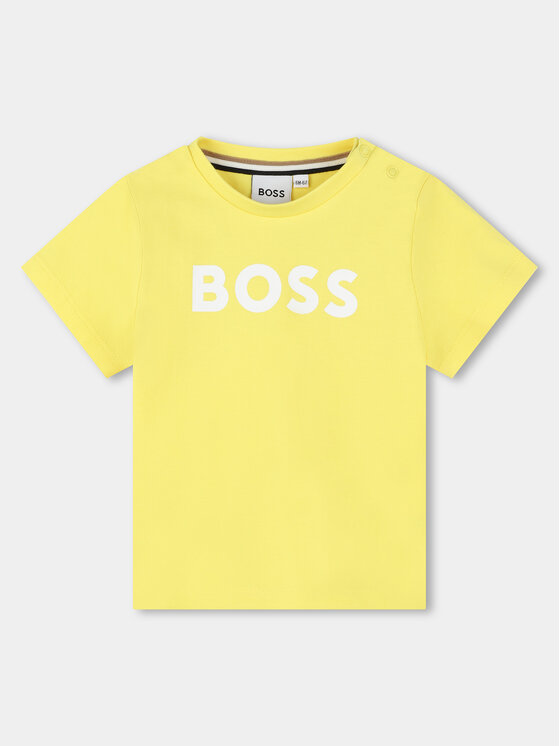 Boss T-krekls J50601 S Dzeltens Regular Fit