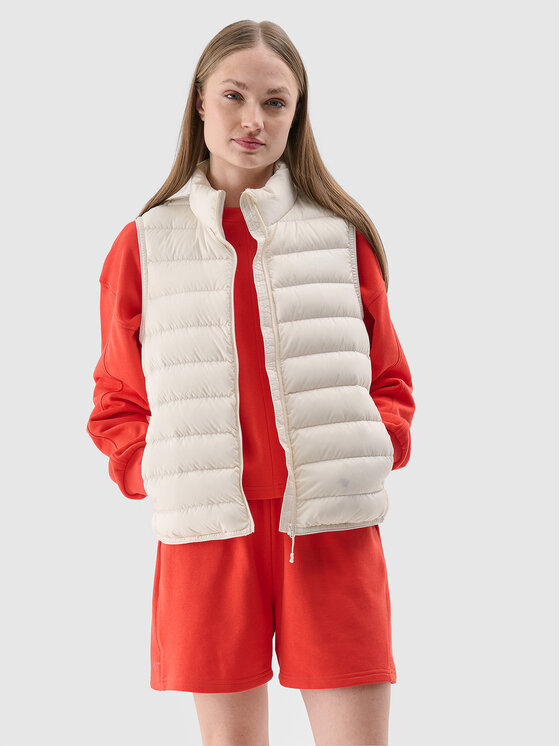 4F 4F Kamizelka MIDSHOP TEXTILE Biały Regular Fit