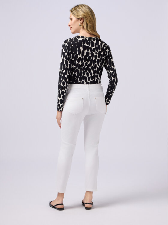 Oltre Oltre Pantaloni di tessuto P784R008237N011 Bianco Skin Fit