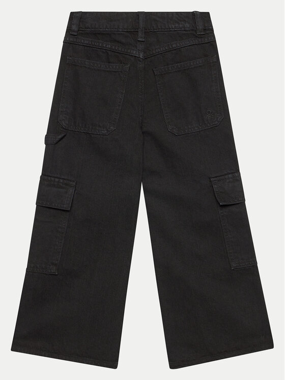 United Colors Of Benetton United Colors Of Benetton Jeansy 4AW7CE035 Czarny Wide Leg