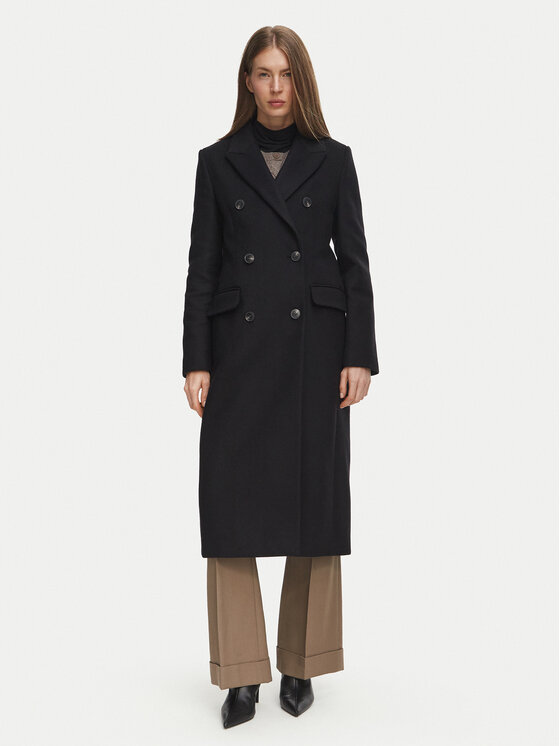 Tommy Hilfiger Tommy Hilfiger Вълнено палто Classic WW0WW51525 Черен Regular Fit