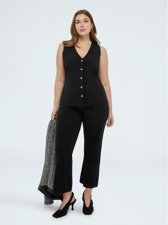 Fiorella Rubino Fiorella Rubino Kamizelka M089L008362N033 Czarny Regular Fit