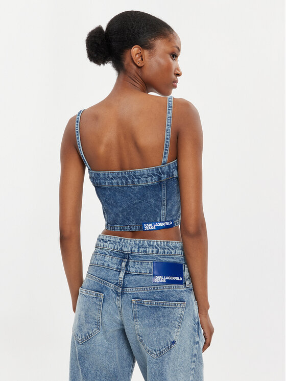 Karl Lagerfeld Jeans Karl Lagerfeld Jeans Top 241J1600 Plava Slim Fit
