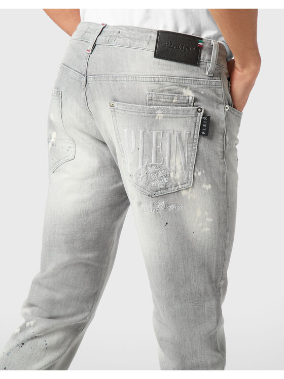 PHILIPP PLEIN PHILIPP PLEIN Jeansy 21113 Szary Straight Leg