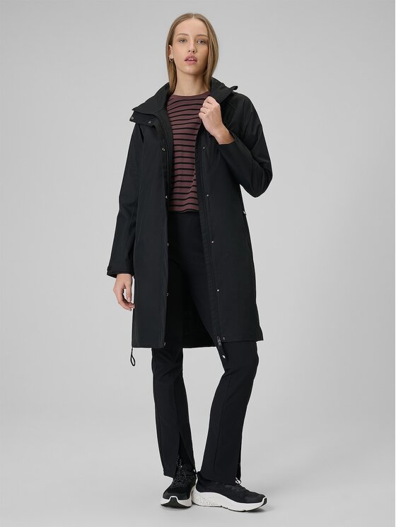 4F 4F Cappotto di transizione 4FWSS26TTJAF1114-20S Nero Regular Fit