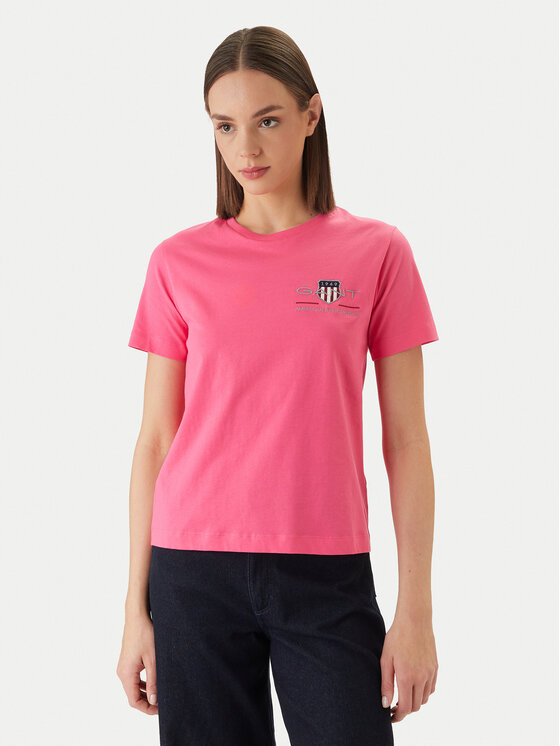 Gant Gant T-Shirt 4200277 Růžová Regular Fit