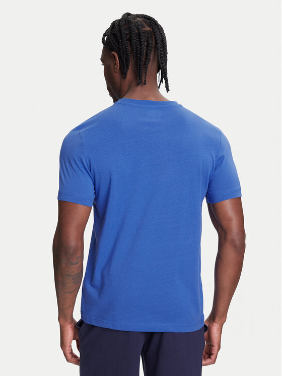 Kappa Kappa T-shirt Logo Korpo Cafers 304J150 Blu Slim Fit