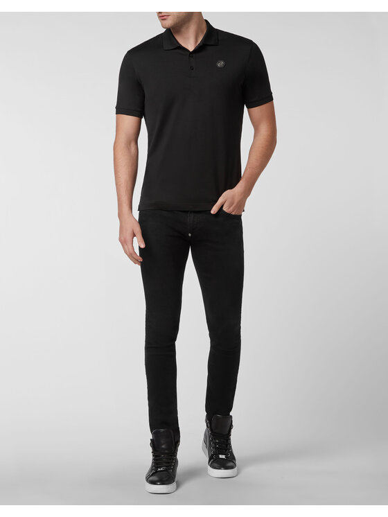 PHILIPP PLEIN PHILIPP PLEIN Polokošeľa 215 Čierna Slim Fit
