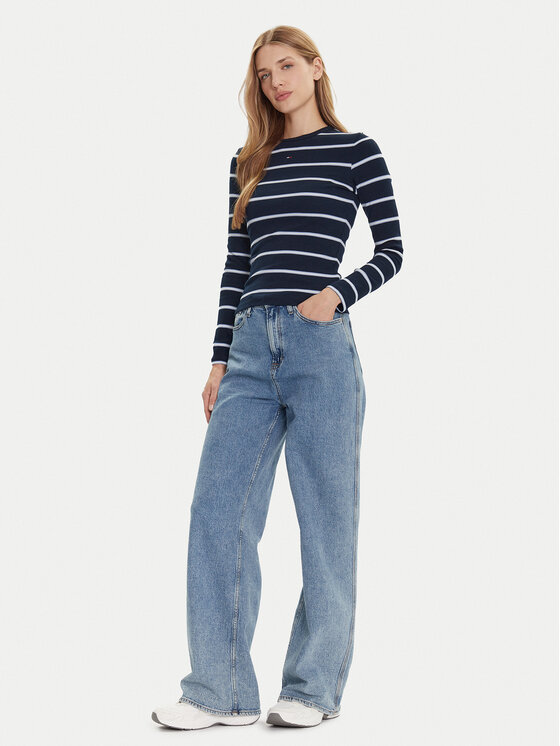 Tommy Jeans Tommy Jeans Majica Essential DW0DW17387 Tamnoplava Slim Fit