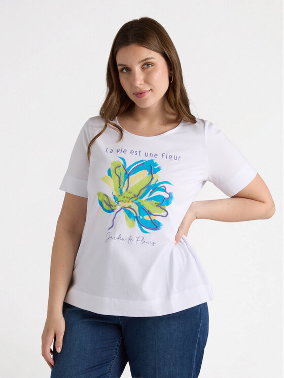 Fiorella Rubino Fiorella Rubino T-Shirt G149L008459N011 Biały Regular Fit