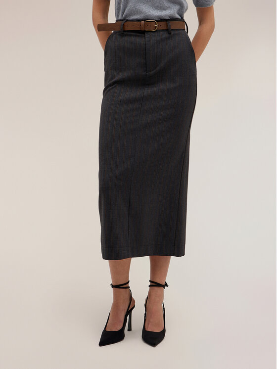 Motivi Motivi Spódnica midi 1042Q001355N0S3 Szary Regular Fit