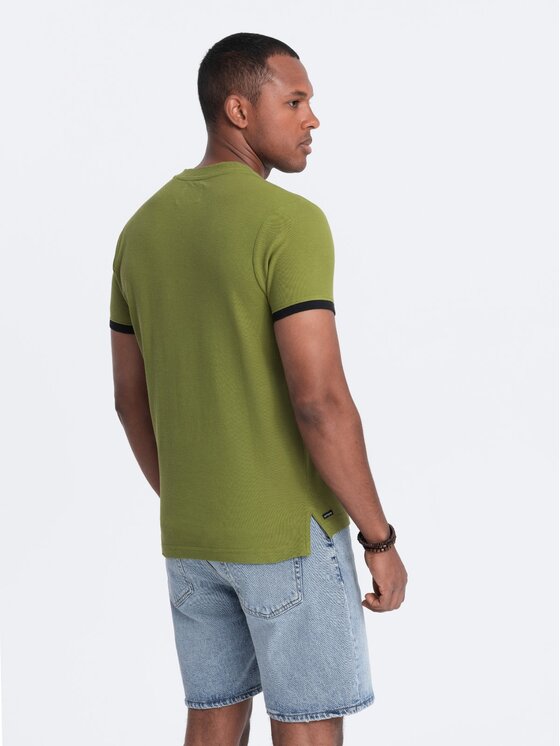 Ombre Ombre T-Shirt OM-TSCT-0156 Khaki Regular Fit