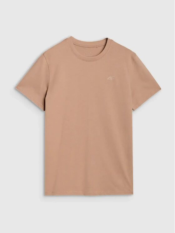 4F 4F T-Shirt 4FWSS25TTSHM2074-83S Brązowy Regular Fit