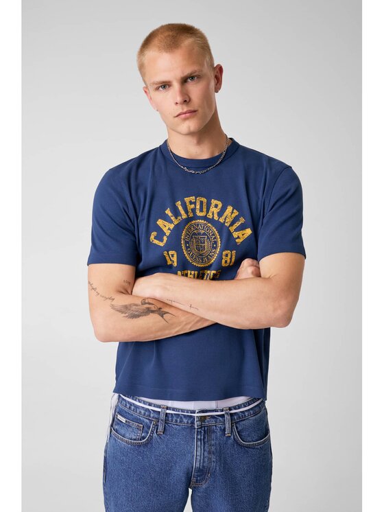 Guess Guess T-Shirt 183245 Modrá Classic Fit