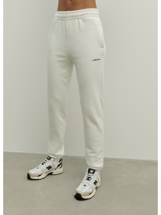 La Mania La Mania Pantaloni da tuta COZY Bianco Classic Fit