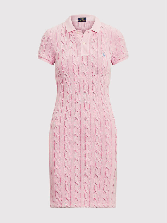 Polo Ralph Lauren Robe en tricot 211838098003 Rose Regular Fit Modivo