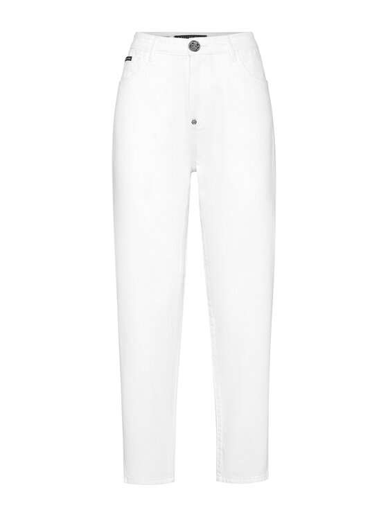 PHILIPP PLEIN PHILIPP PLEIN Jeansy 21705 Bílá Mom Fit