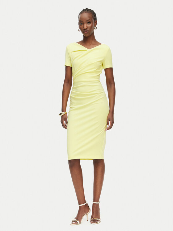 Rinascimento Rinascimento Coctailkleid CFC0129420003 Gelb Slim Fit